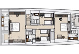 Lower deck arrangement 5 cabins